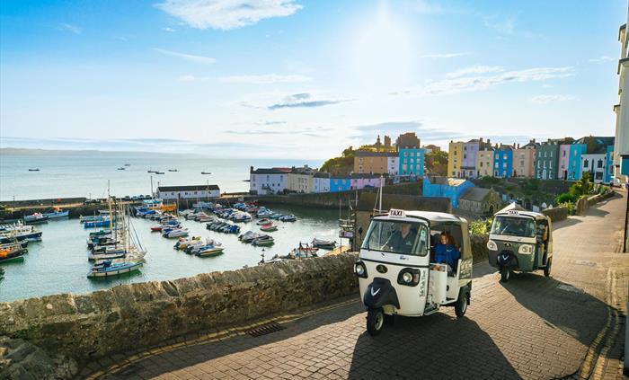 The famous Crackwell Street and harbour of Tenby